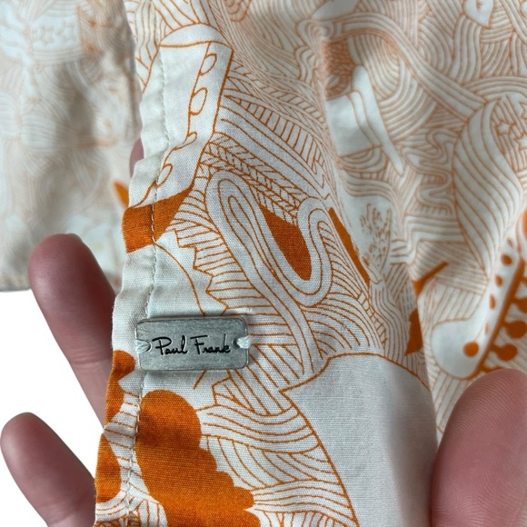 Paul Frank 2006 Orange & White Illustrated Long Sleeve Button-Down Shirt Size S - Picture 8 of 11